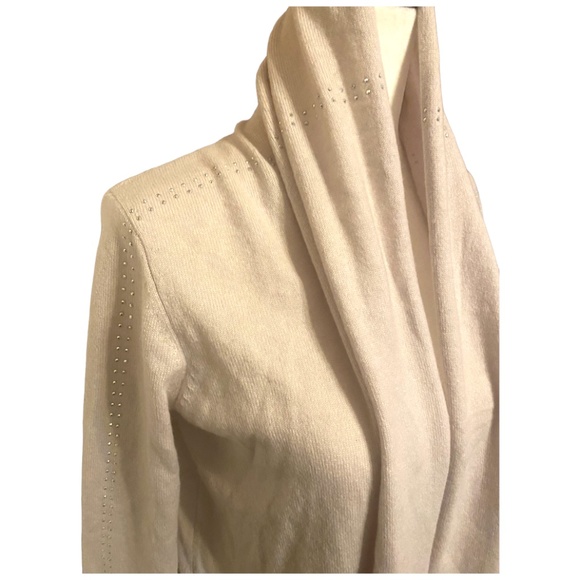 CASHMERE, MARCCAIN, beige shrug with silver coloured rhinestones - Picture 4 of 16